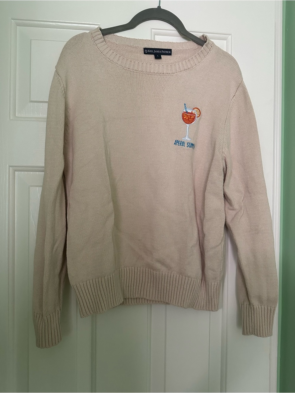 Kiel James Patrick Aperol Summer Embroidered Sweater
